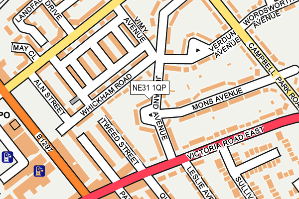 NE31 1QP map - OS OpenMap – Local (Ordnance Survey)