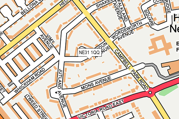 NE31 1QQ map - OS OpenMap – Local (Ordnance Survey)