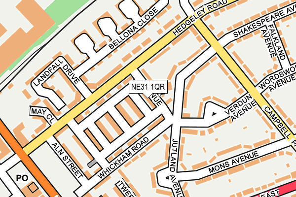 NE31 1QR map - OS OpenMap – Local (Ordnance Survey)