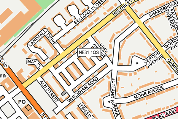 NE31 1QS map - OS OpenMap – Local (Ordnance Survey)