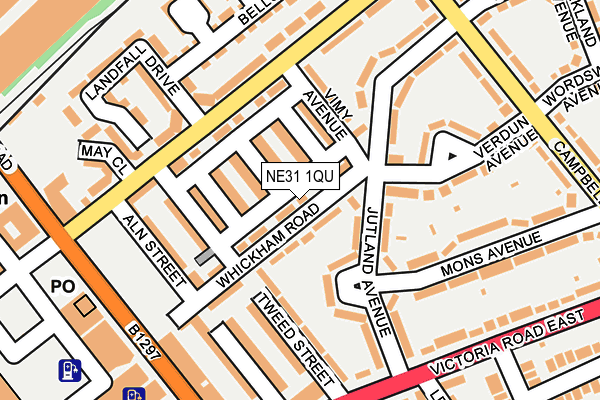 NE31 1QU map - OS OpenMap – Local (Ordnance Survey)