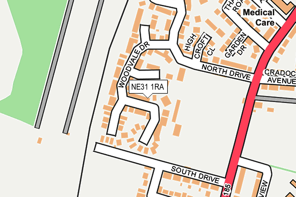 NE31 1RA map - OS OpenMap – Local (Ordnance Survey)
