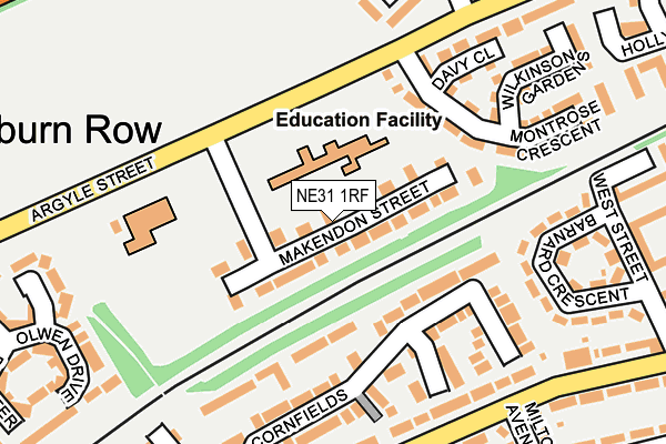 Map of ROBINSON TRANSPORT SERVICES GATESHEAD LTD at local scale