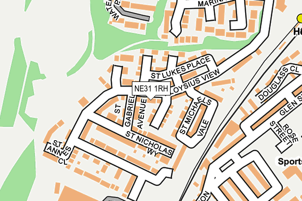 NE31 1RH map - OS OpenMap – Local (Ordnance Survey)