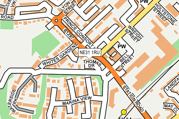 NE31 1RU map - OS OpenMap – Local (Ordnance Survey)