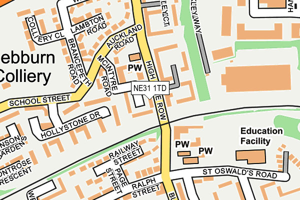 NE31 1TD map - OS OpenMap – Local (Ordnance Survey)