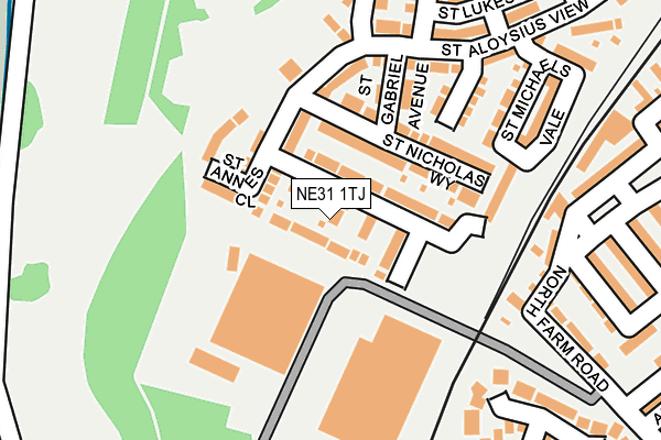 NE31 1TJ map - OS OpenMap – Local (Ordnance Survey)