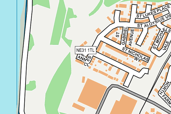 NE31 1TL map - OS OpenMap – Local (Ordnance Survey)
