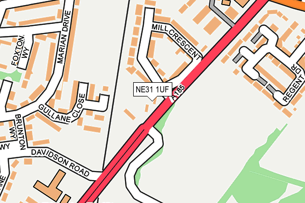 NE31 1UF map - OS OpenMap – Local (Ordnance Survey)