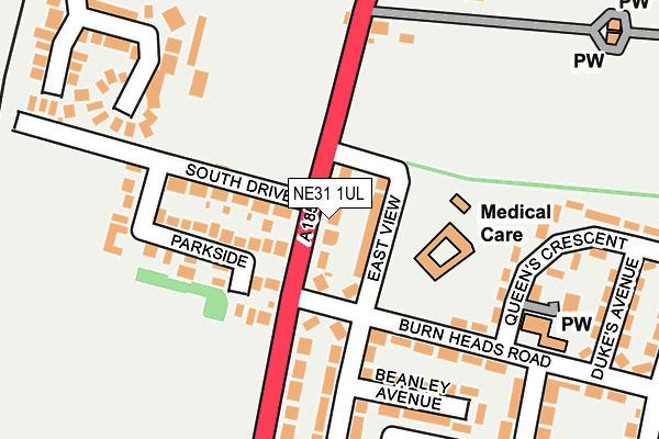 NE31 1UL map - OS OpenMap – Local (Ordnance Survey)