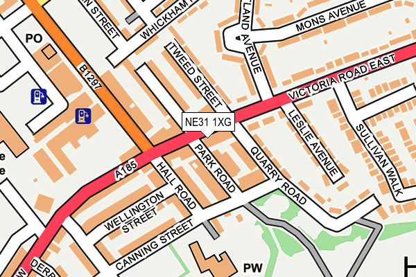 NE31 1XG map - OS OpenMap – Local (Ordnance Survey)
