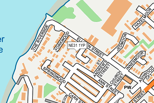 NE31 1YP map - OS OpenMap – Local (Ordnance Survey)