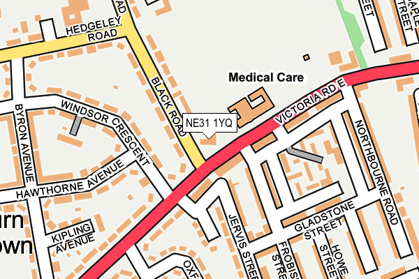 NE31 1YQ map - OS OpenMap – Local (Ordnance Survey)