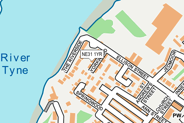 NE31 1YR map - OS OpenMap – Local (Ordnance Survey)