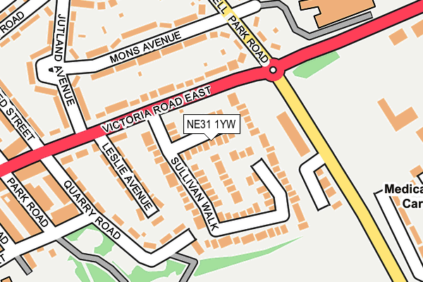 NE31 1YW map - OS OpenMap – Local (Ordnance Survey)