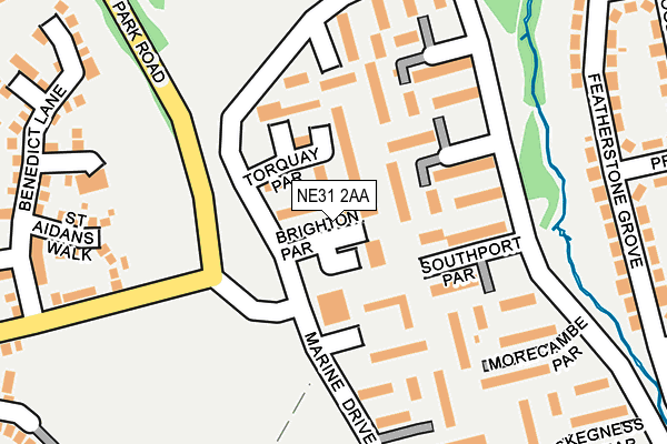 NE31 2AA map - OS OpenMap – Local (Ordnance Survey)