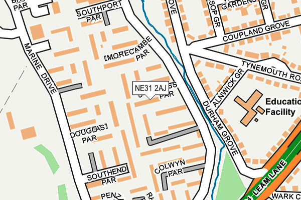 NE31 2AJ map - OS OpenMap – Local (Ordnance Survey)