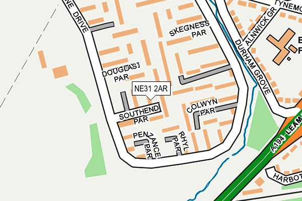 NE31 2AR map - OS OpenMap – Local (Ordnance Survey)