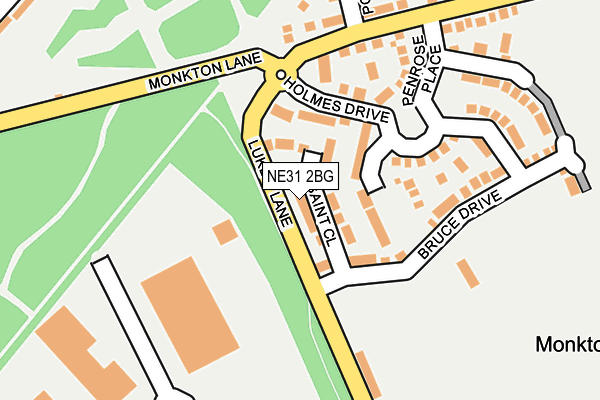 NE31 2BG map - OS OpenMap – Local (Ordnance Survey)