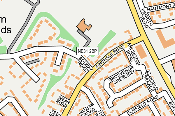 NE31 2BP map - OS OpenMap – Local (Ordnance Survey)