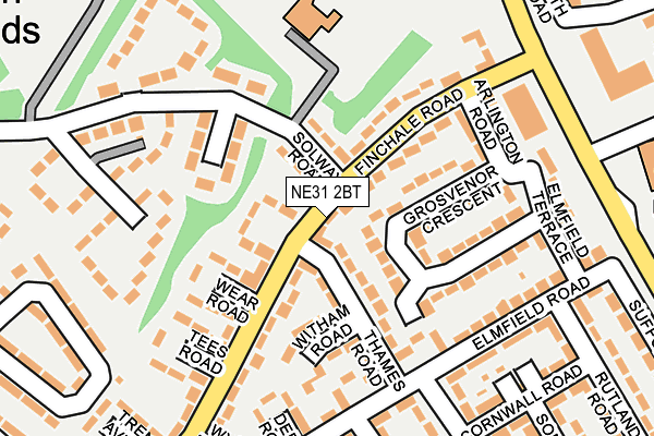 NE31 2BT map - OS OpenMap – Local (Ordnance Survey)