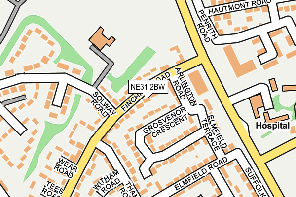 NE31 2BW map - OS OpenMap – Local (Ordnance Survey)
