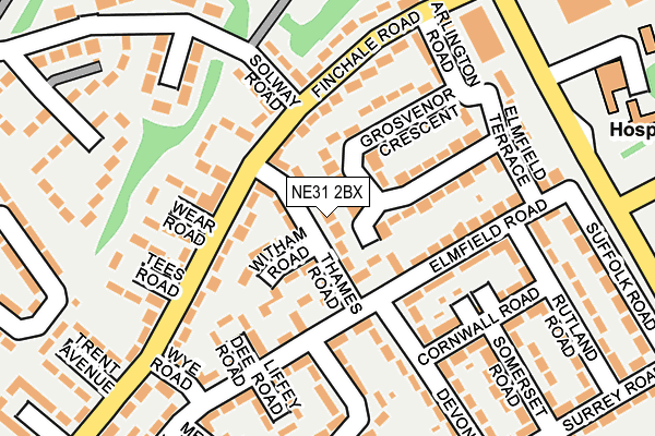 NE31 2BX map - OS OpenMap – Local (Ordnance Survey)