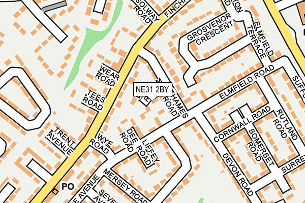 NE31 2BY map - OS OpenMap – Local (Ordnance Survey)