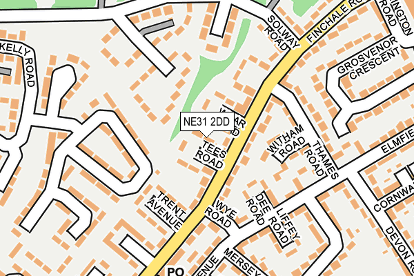 NE31 2DD map - OS OpenMap – Local (Ordnance Survey)