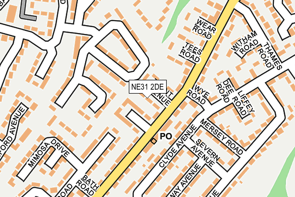 NE31 2DE map - OS OpenMap – Local (Ordnance Survey)