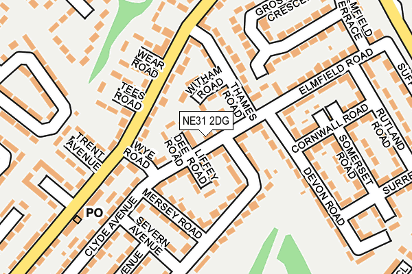 NE31 2DG map - OS OpenMap – Local (Ordnance Survey)