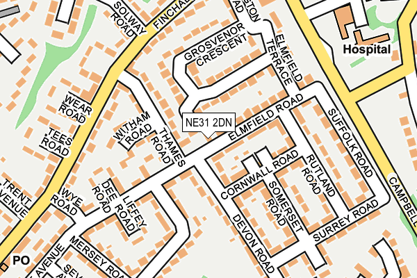 NE31 2DN map - OS OpenMap – Local (Ordnance Survey)