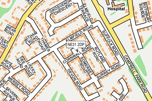 NE31 2DP map - OS OpenMap – Local (Ordnance Survey)