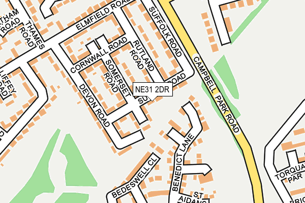 NE31 2DR map - OS OpenMap – Local (Ordnance Survey)