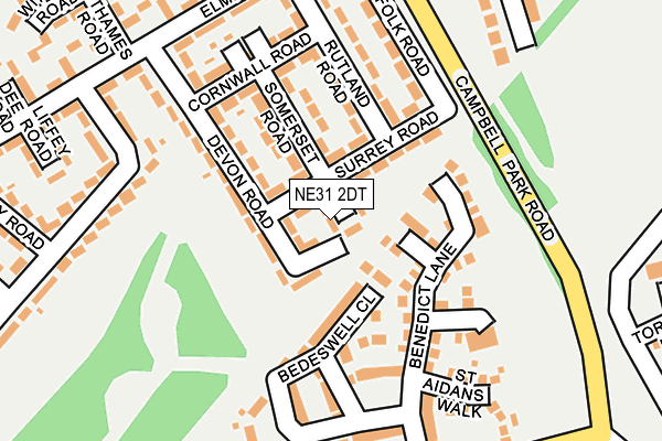 NE31 2DT map - OS OpenMap – Local (Ordnance Survey)