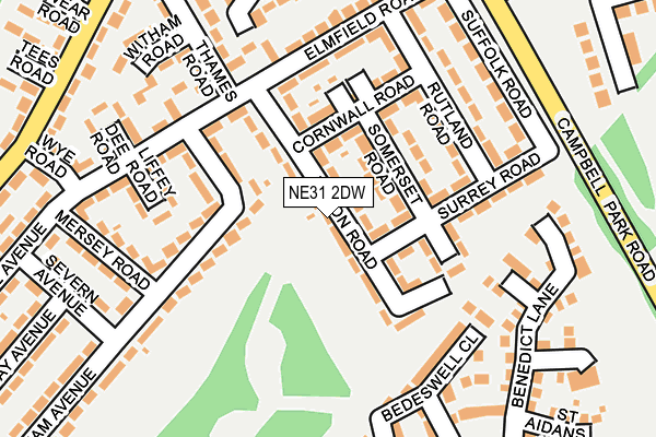 NE31 2DW map - OS OpenMap – Local (Ordnance Survey)
