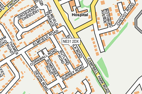 NE31 2DX map - OS OpenMap – Local (Ordnance Survey)