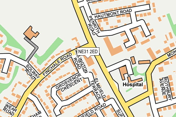 NE31 2ED map - OS OpenMap – Local (Ordnance Survey)