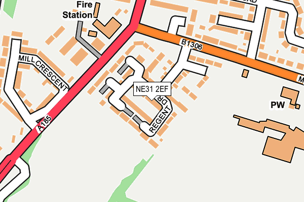 NE31 2EF map - OS OpenMap – Local (Ordnance Survey)