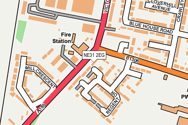 NE31 2EG map - OS OpenMap – Local (Ordnance Survey)