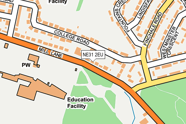 NE31 2EU map - OS OpenMap – Local (Ordnance Survey)