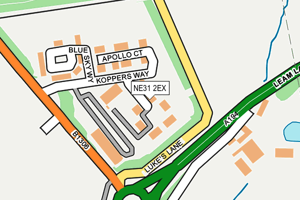 NE31 2EX map - OS OpenMap – Local (Ordnance Survey)