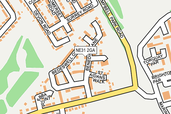 NE31 2GA map - OS OpenMap – Local (Ordnance Survey)