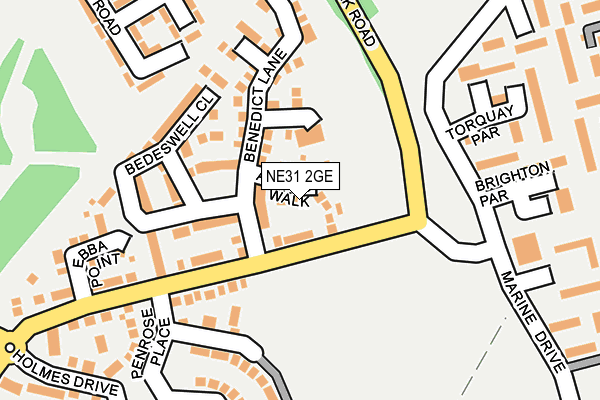 NE31 2GE map - OS OpenMap – Local (Ordnance Survey)