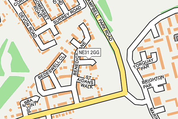 NE31 2GG map - OS OpenMap – Local (Ordnance Survey)
