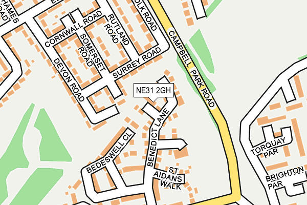 NE31 2GH map - OS OpenMap – Local (Ordnance Survey)