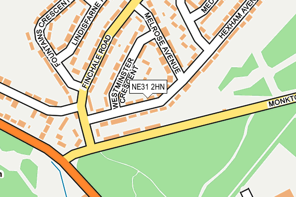 NE31 2HN map - OS OpenMap – Local (Ordnance Survey)