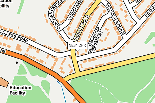 NE31 2HR map - OS OpenMap – Local (Ordnance Survey)