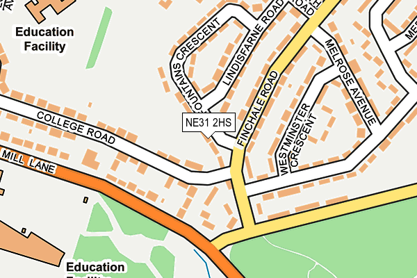 NE31 2HS map - OS OpenMap – Local (Ordnance Survey)