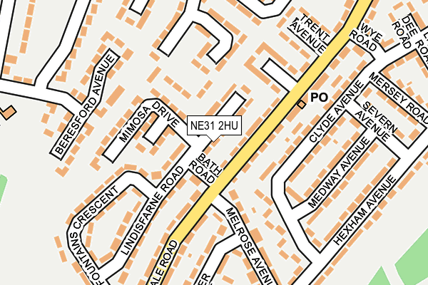 NE31 2HU map - OS OpenMap – Local (Ordnance Survey)